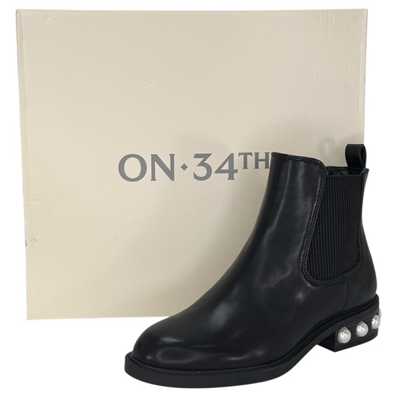 On 34th Jeovana Black Faux Leather Womens Ankle Boots Size 7M - Picture 11 of 11